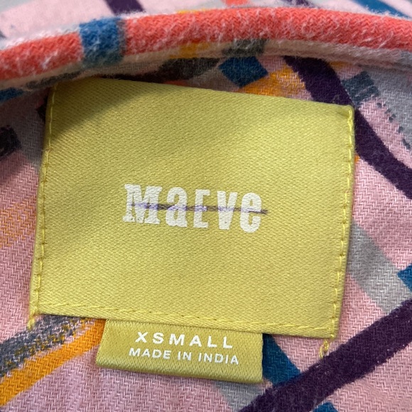 Maeve Anthropologie Bethesda Colorful Flannel Button Top - Picture 3 of 4